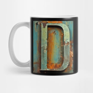 Rusty Letter "D" Monogram D initial Mug